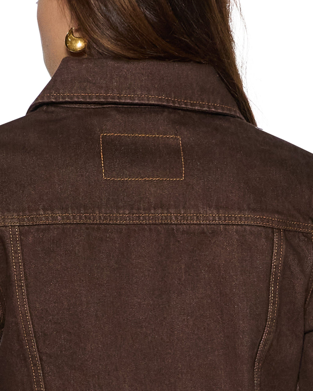 Womens Slim Trucker Saddle Brown Slim Jackets - Brown