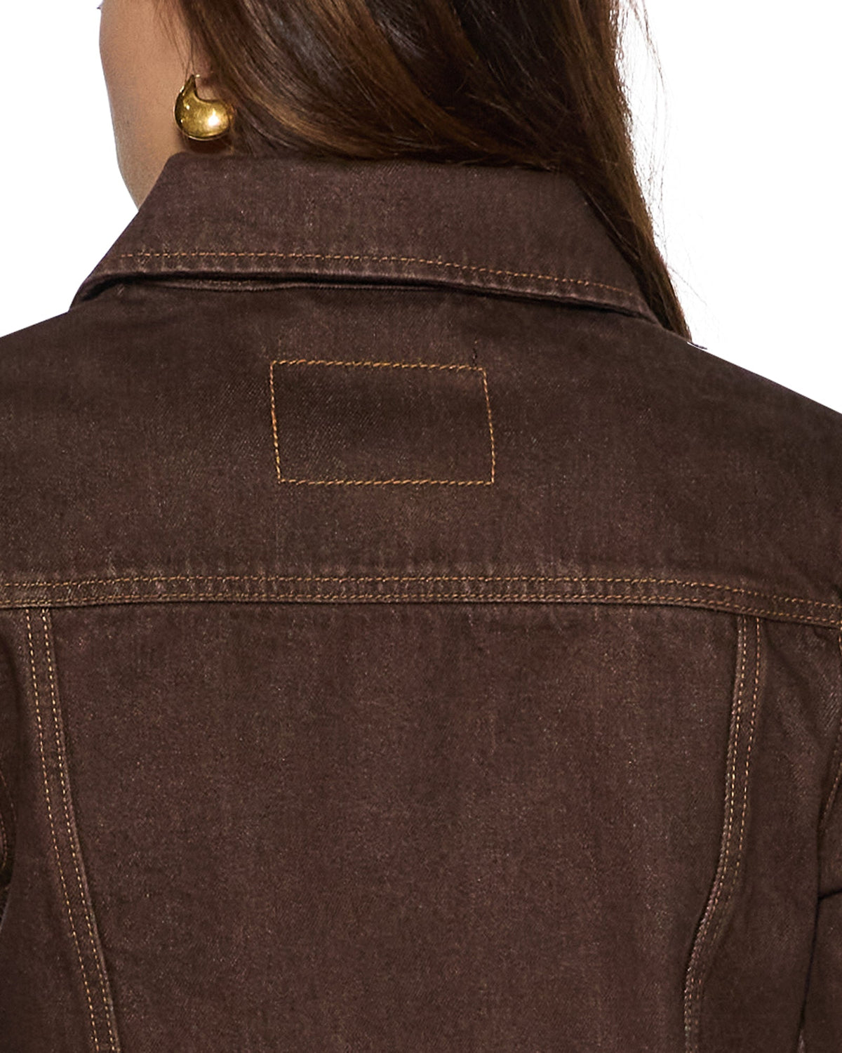 Womens Slim Trucker Saddle Brown Slim Jackets - Brown