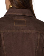 Womens Slim Trucker Saddle Brown Slim Jackets - Brown