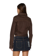 Womens Slim Trucker Saddle Brown Slim Jackets - Brown
