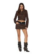 Womens Low Rider Mini Original Spliced Relaxed Skirts - Denim