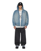 Mens Slouch Bomber Jacket Faded Indigo Relaxed Jackets - Denim