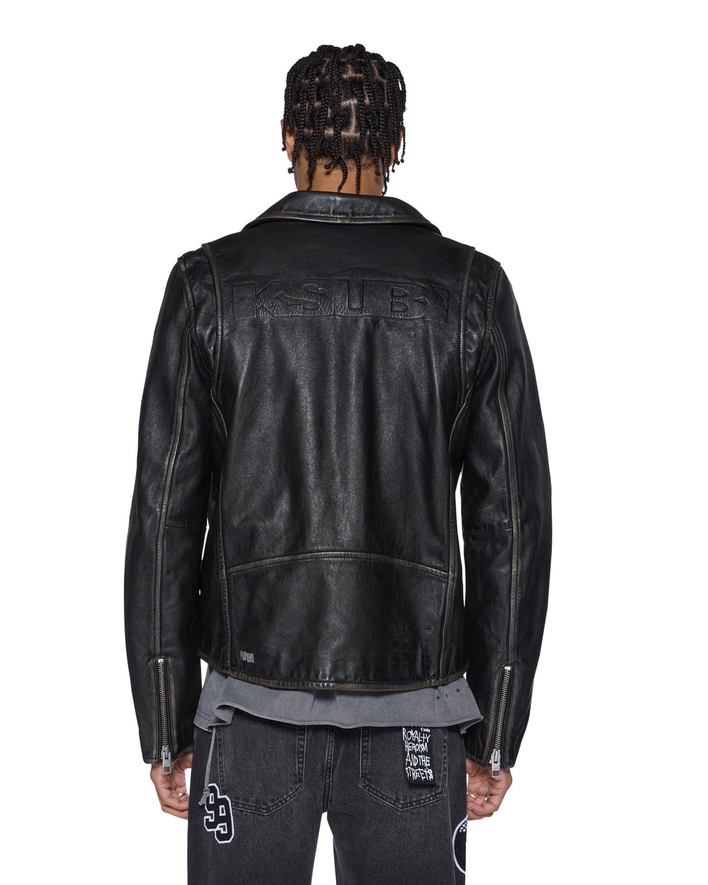 Mens Sott Capitol Leather Jacket Black Regular Jackets - Black