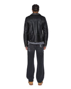 Mens Sott Capitol Leather Jacket Black Regular Jackets - Black