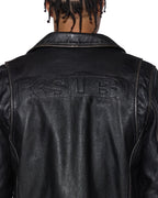 Mens Sott Capitol Leather Jacket Black Regular Jackets - Black