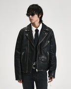 Mens Capitol Leather Jacket Black Regular Jackets - Black