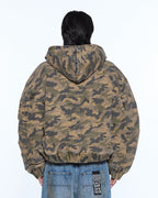 Mens Plated Bomber Jacket Camo Boxy Jackets - Green