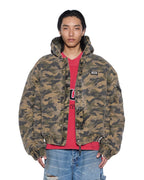 Mens Plated Bomber Jacket Camo Boxy Jackets - Green