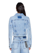 Womens Slim Trucker Jacket Flight Blue Slim Jackets - Denim