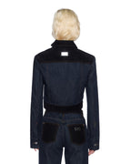 Womens Slim Trucker Jacket Vixen Spliced Slim Jackets - Black