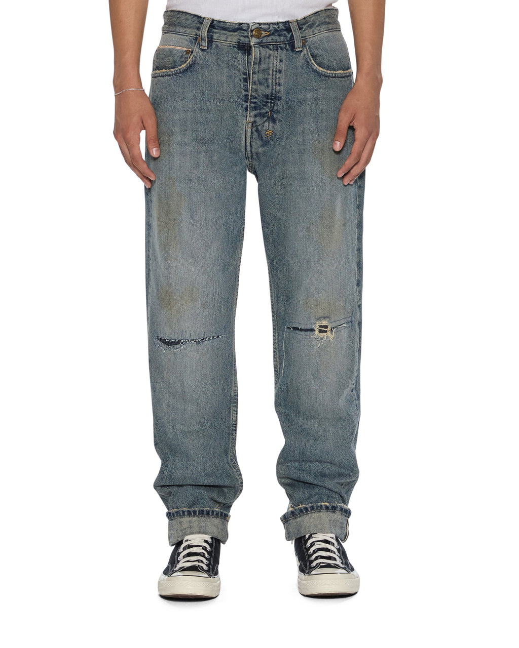 Mens Hazlow Selvedge Melbourne Blue Straight Denim Jeans - Denim