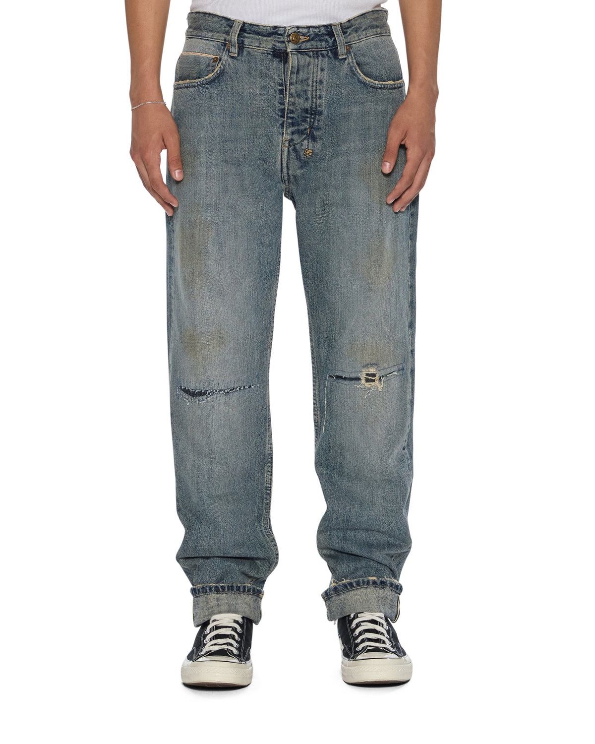 Mens Hazlow Selvedge Melbourne Blue Straight Denim Jeans - Denim