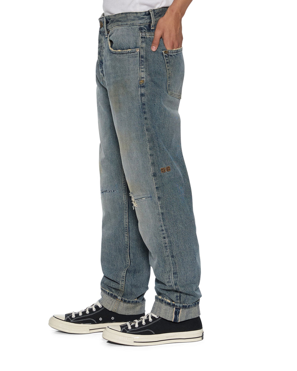 Mens Hazlow Selvedge Melbourne Blue Straight Denim Jeans - Denim