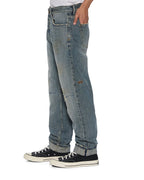 Mens Hazlow Selvedge Melbourne Blue Straight Denim Jeans - Denim
