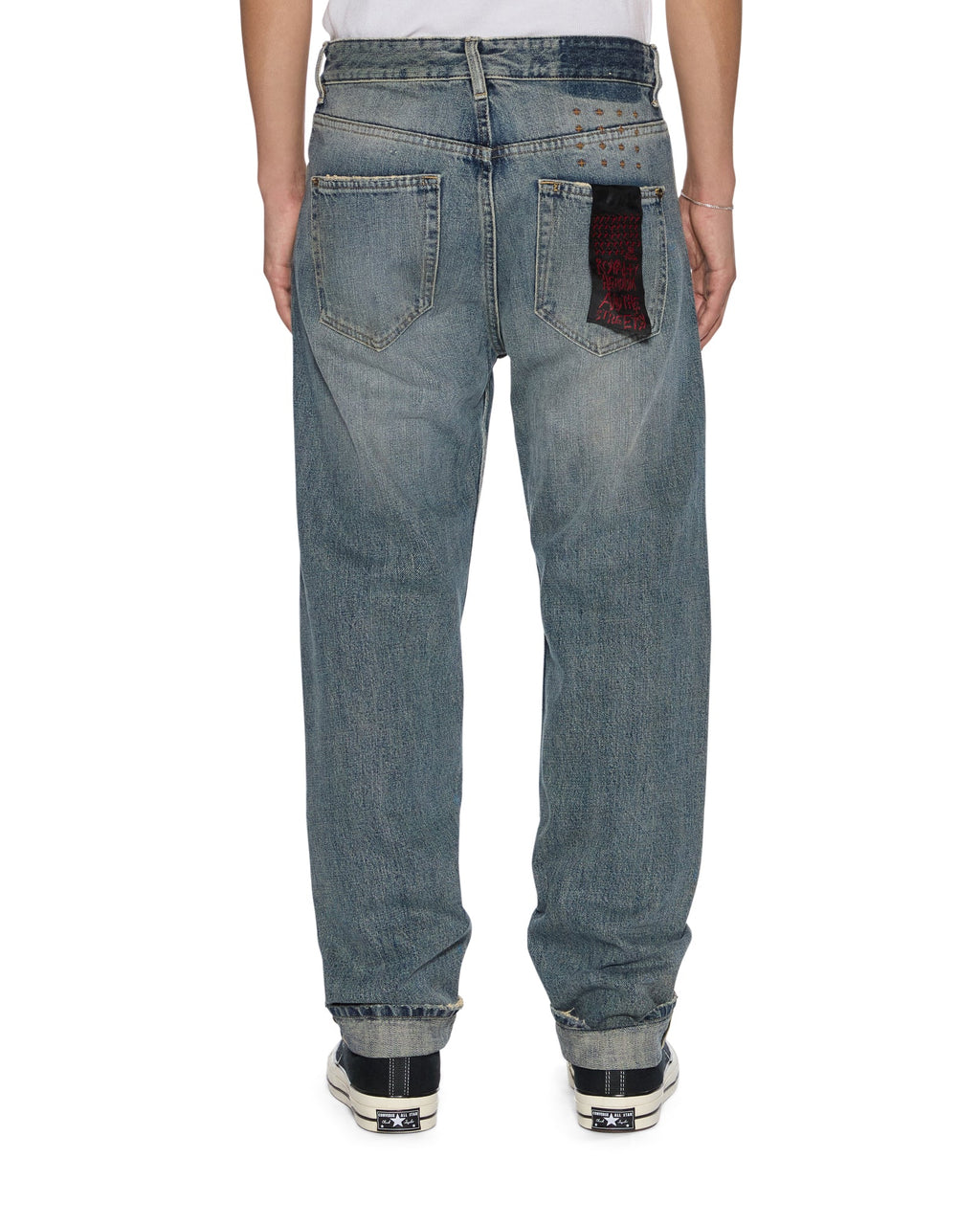 Mens Hazlow Selvedge Melbourne Blue Straight Denim Jeans - Denim