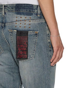 Mens Hazlow Selvedge Melbourne Blue Straight Denim Jeans - Denim