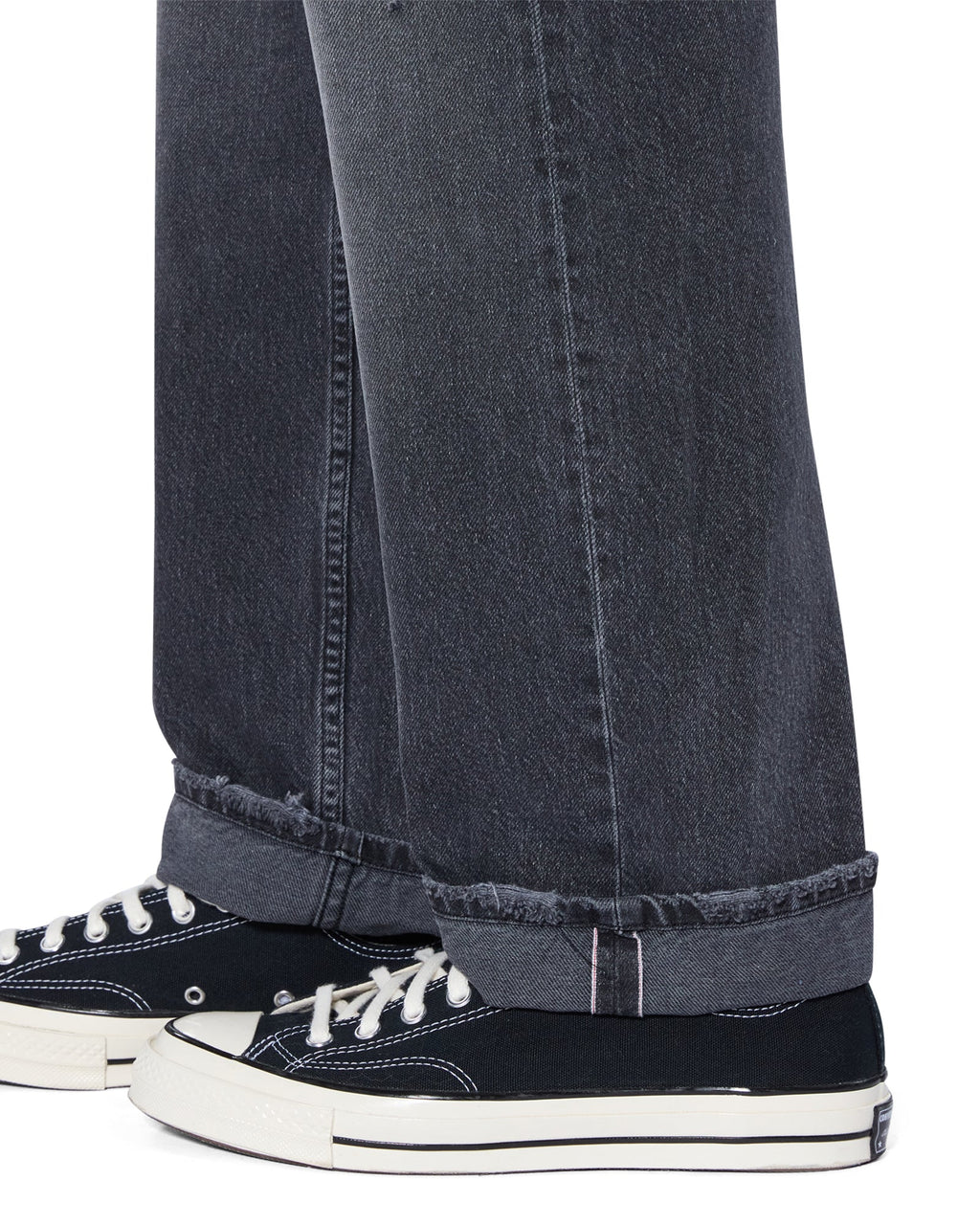 Mens Anti K Selvedge Chicago Black Relaxed Denim Jeans - Black
