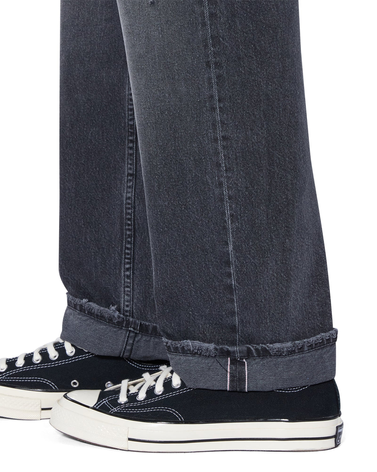 Mens Anti K Selvedge Chicago Black Relaxed Denim Jeans - Black