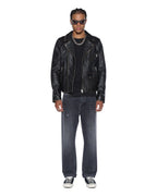 Mens Anti K Selvedge Chicago Black Relaxed Denim Jeans - Black