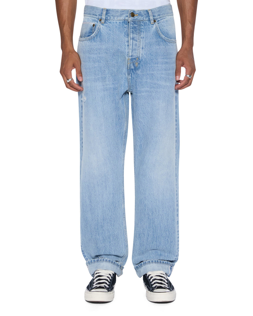 Mens Anti K Selvedge Sydney Blue Relaxed Denim Jeans - Denim
