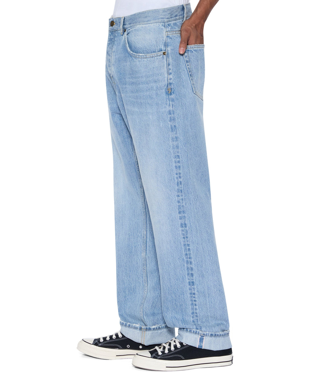 Mens Anti K Selvedge Sydney Blue Relaxed Denim Jeans - Denim