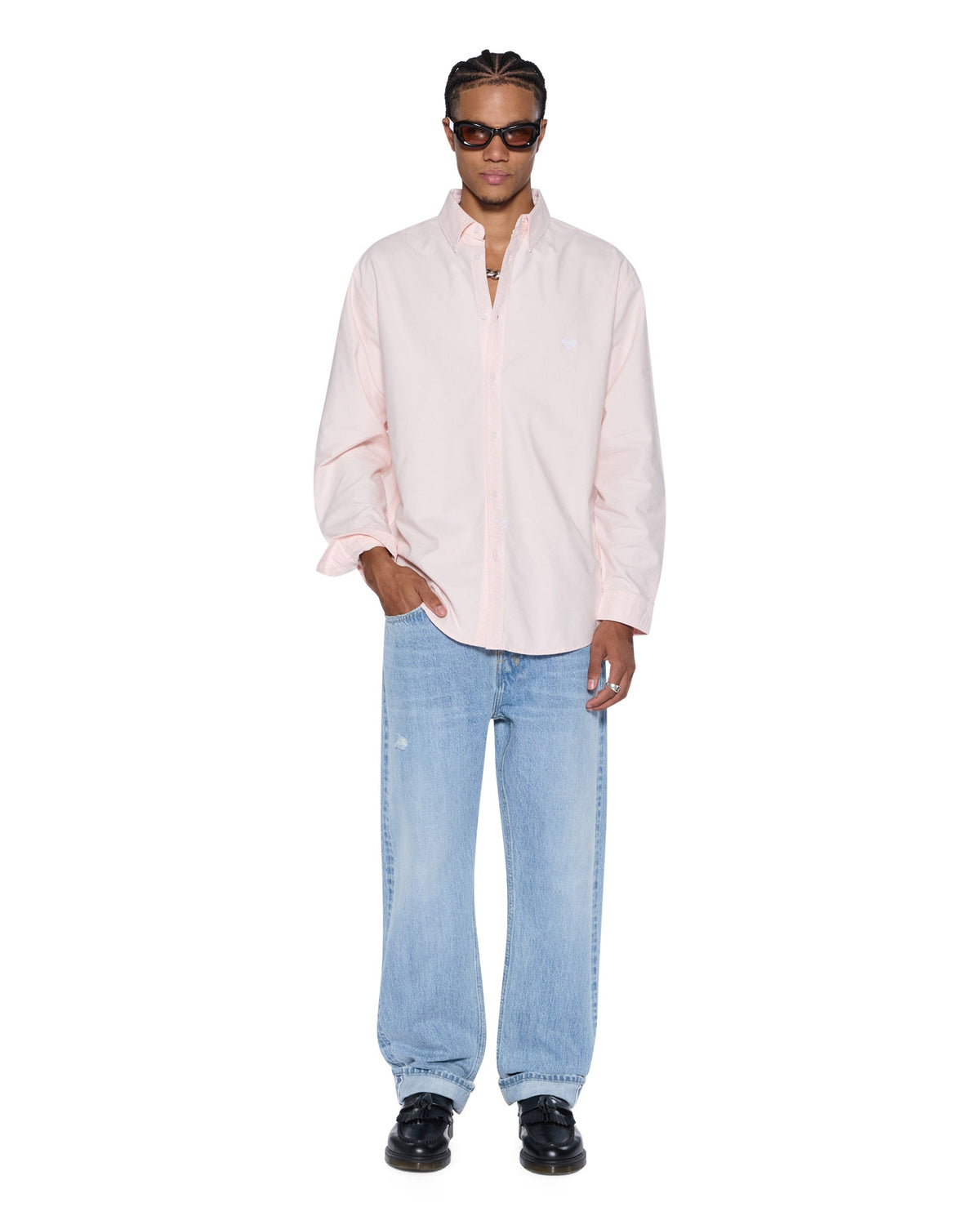 Mens Anti K Selvedge Sydney Blue Relaxed Denim Jeans - Denim