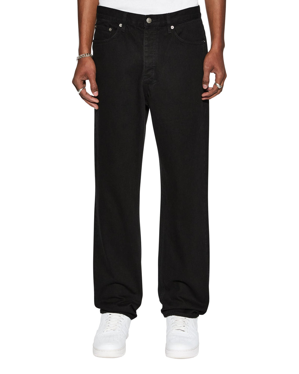Mens Anti K Blackout Relaxed Denim Jeans - Black
