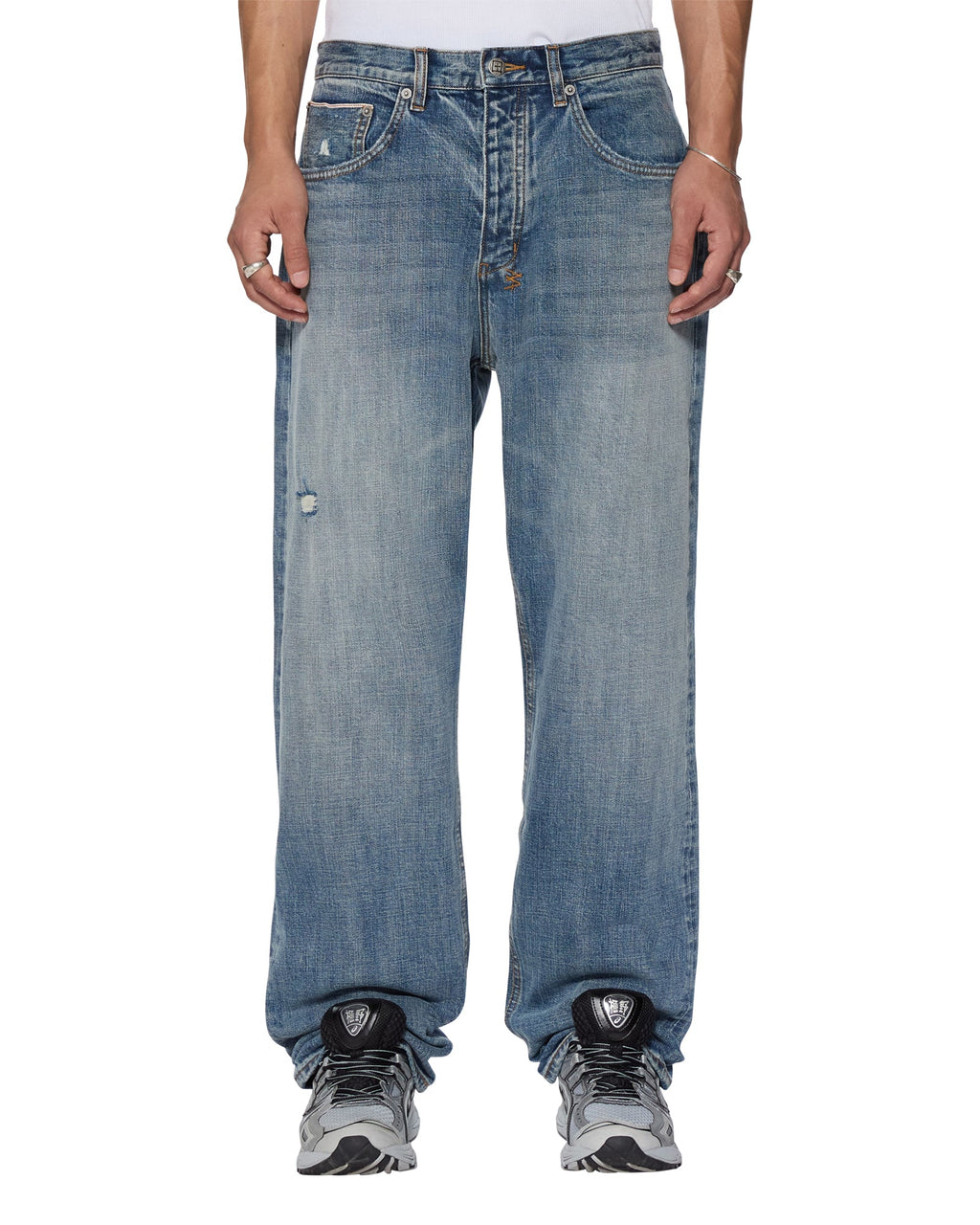 Mens Anti K Selvedge Blue Moon Relaxed Denim Jeans - Denim