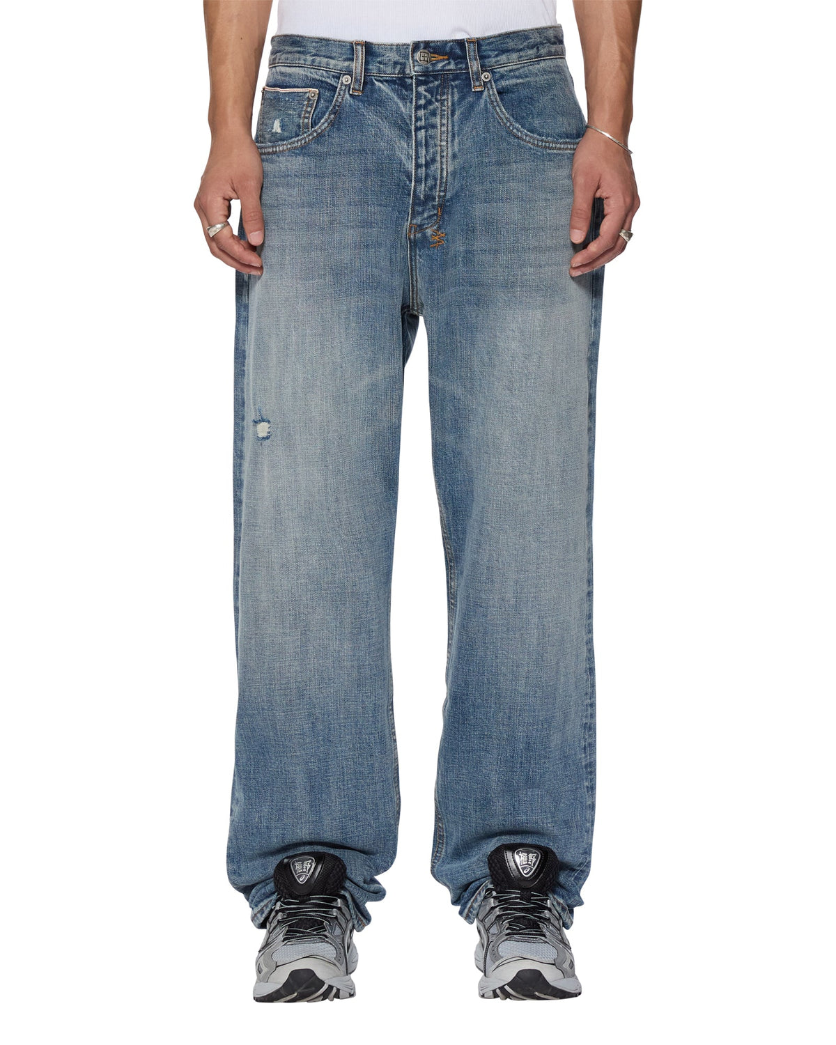 Mens Anti K Selvedge Blue Moon Relaxed Denim Jeans - Denim