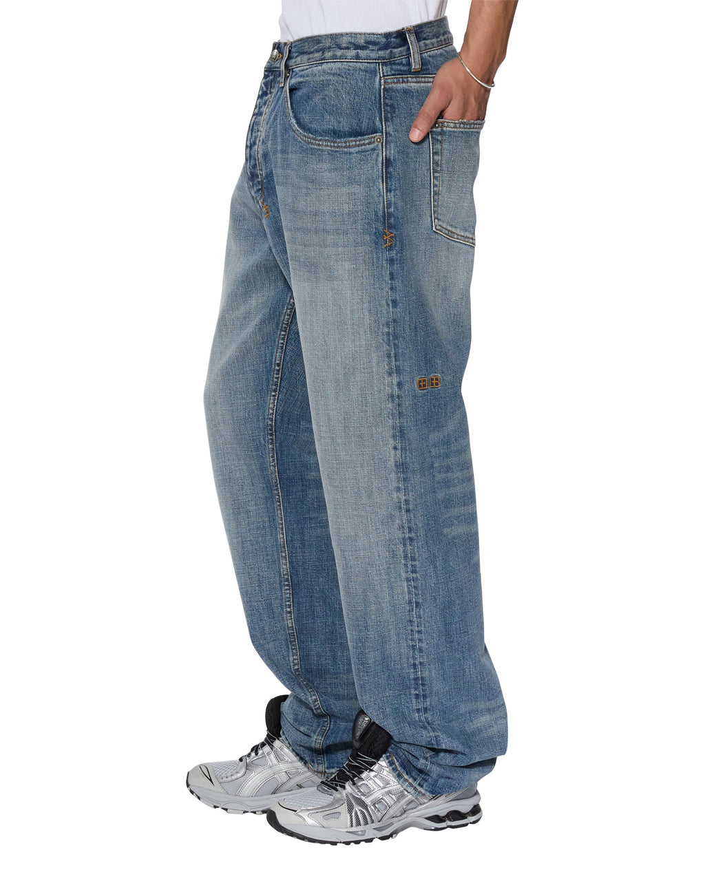 Mens Anti K Selvedge Blue Moon Relaxed Denim Jeans - Denim