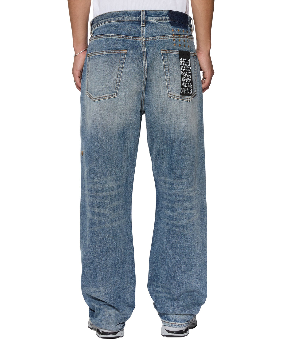 Mens Anti K Selvedge Blue Moon Relaxed Denim Jeans - Denim
