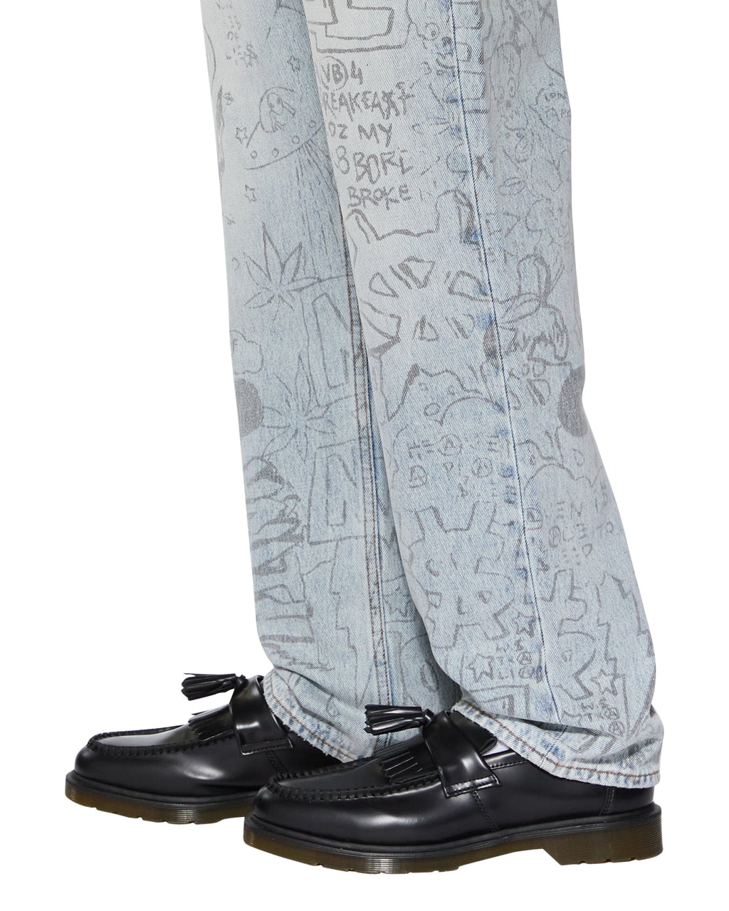 Mens Anti K Bunker Blue Noize Relaxed Denim Jeans - Denim
