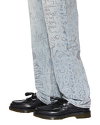 Mens Anti K Bunker Blue Noize Relaxed Denim Jeans - Denim