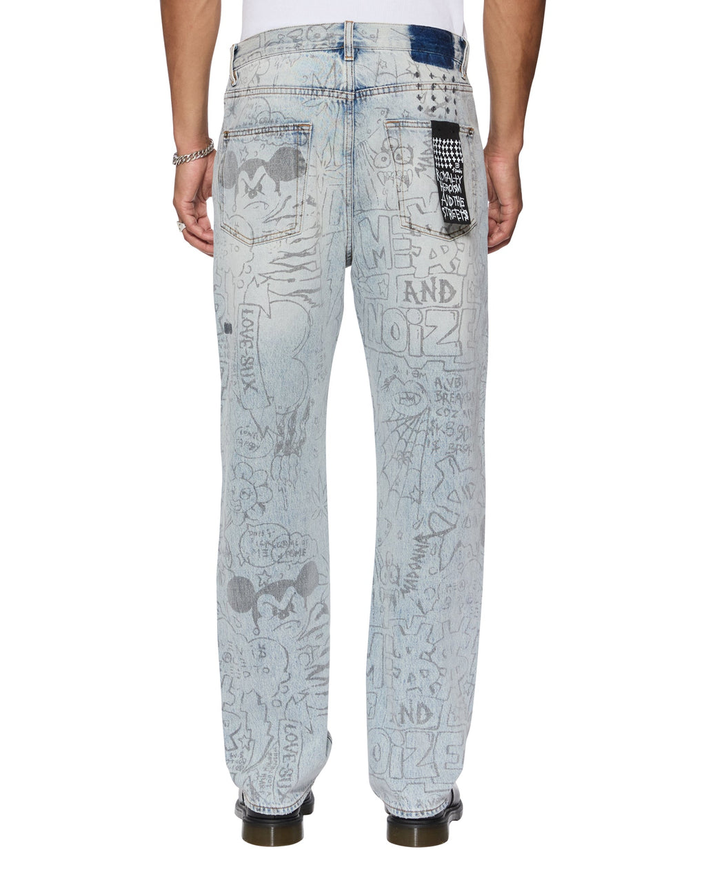 Mens Anti K Bunker Blue Noize Relaxed Denim Jeans - Denim