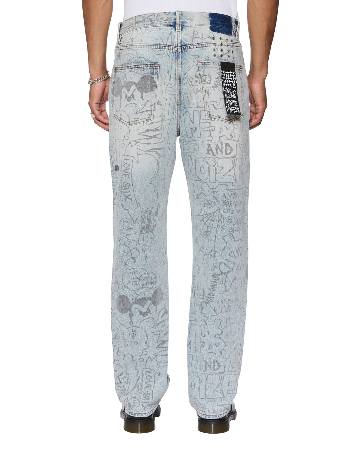 Mens Anti K Bunker Blue Noize Relaxed Denim Jeans - Denim
