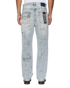 Mens Anti K Bunker Blue Noize Relaxed Denim Jeans - Denim