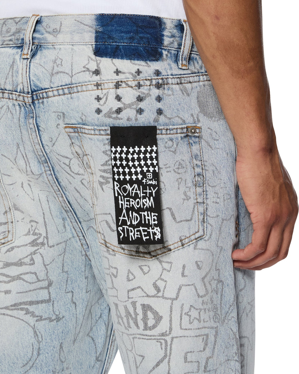 Mens Anti K Bunker Blue Noize Relaxed Denim Jeans - Denim