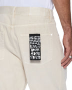 Mens Anti K Ivory Relaxed Denim Jeans - Beige