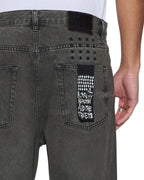 Mens Anti K Mekanik Grey Relaxed Denim Jeans - Grey