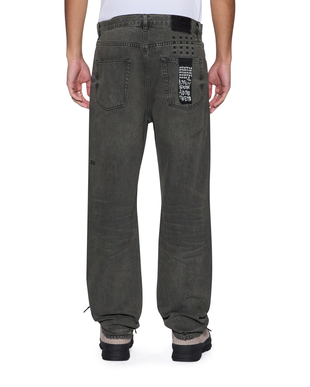 Mens Anti K Mekanik Grey Relaxed Denim Jeans - Grey
