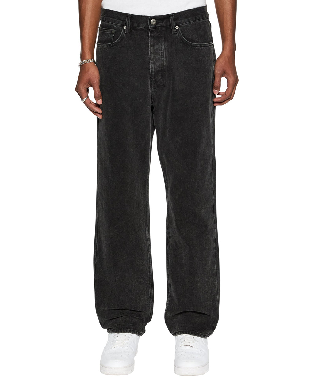 Mens Anti K Noir Relaxed Denim Jeans - Black