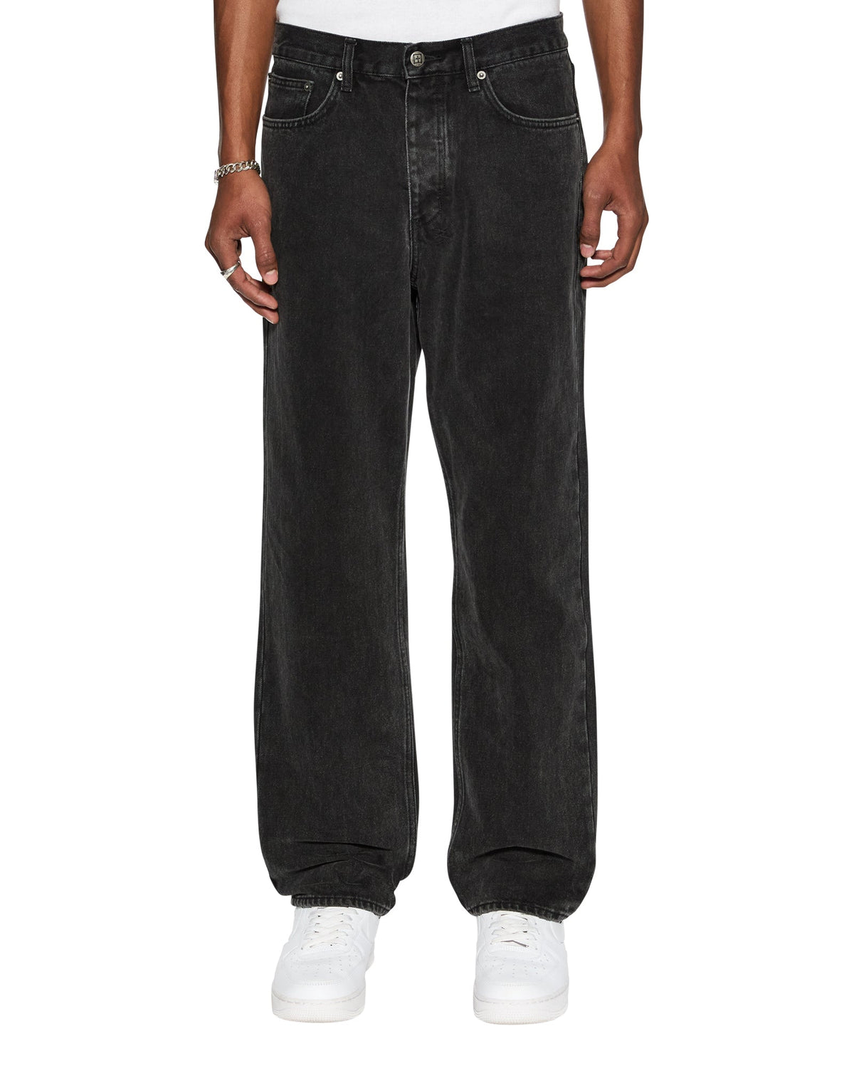 Mens Anti K Noir Relaxed Denim Jeans - Black