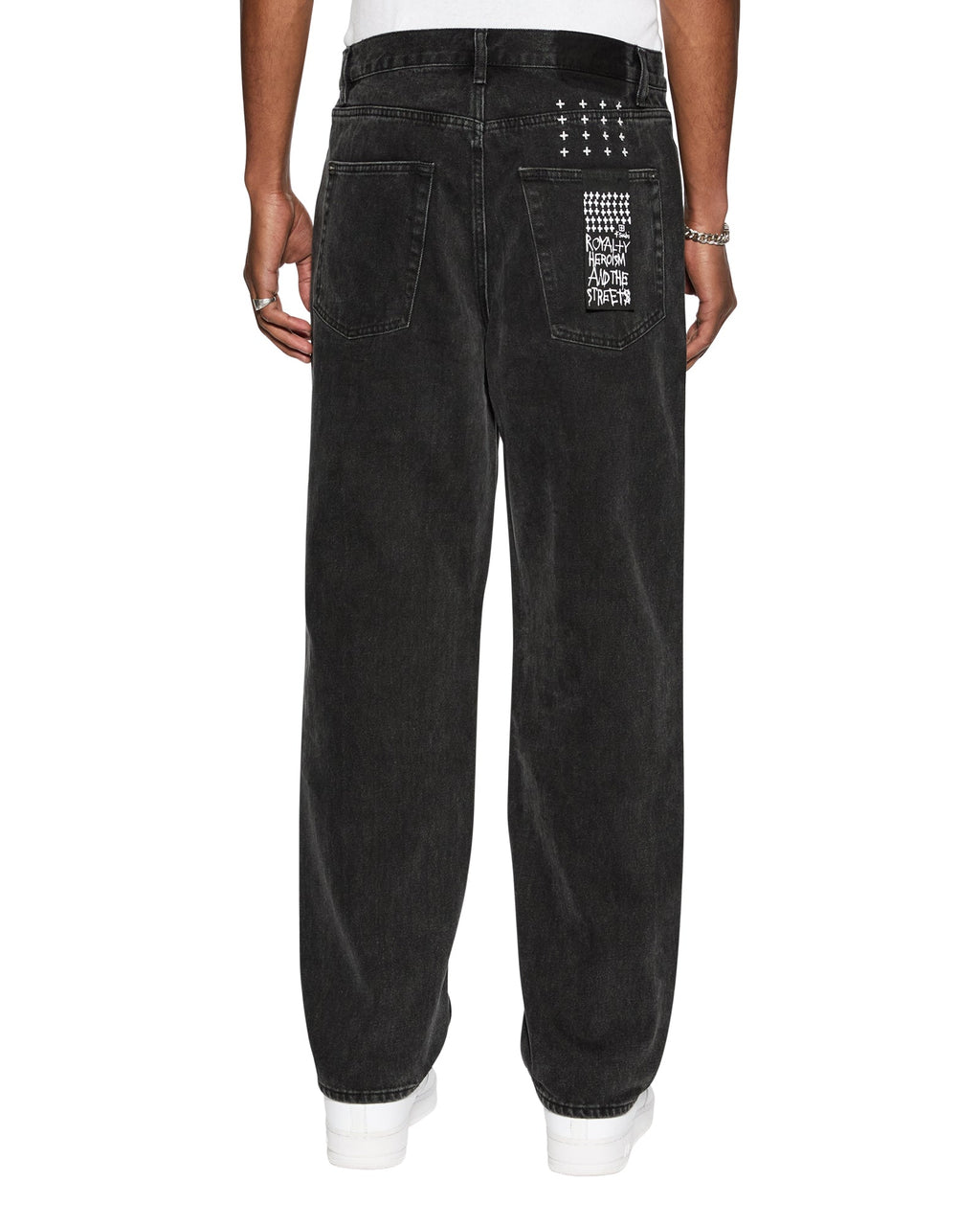 Mens Anti K Noir Relaxed Denim Jeans - Black