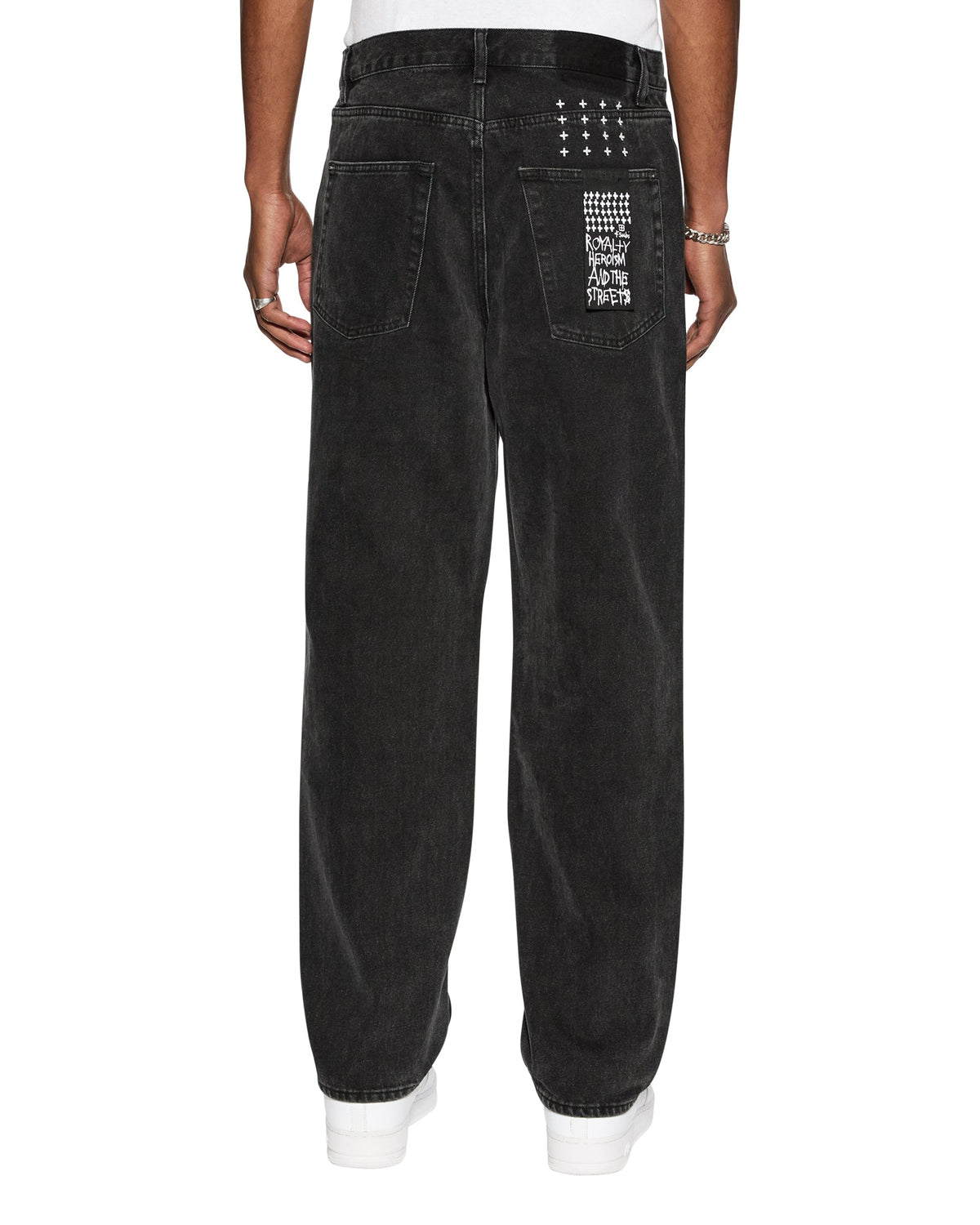 Mens Anti K Noir Relaxed Denim Jeans - Black
