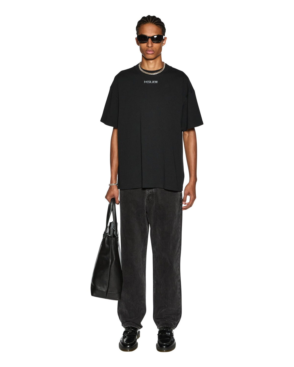 Mens Anti K Noir Relaxed Denim Jeans - Black