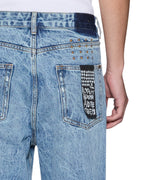 Mens Anti K Public Blue Trashed 1999 Relaxed Denim Jeans - Denim