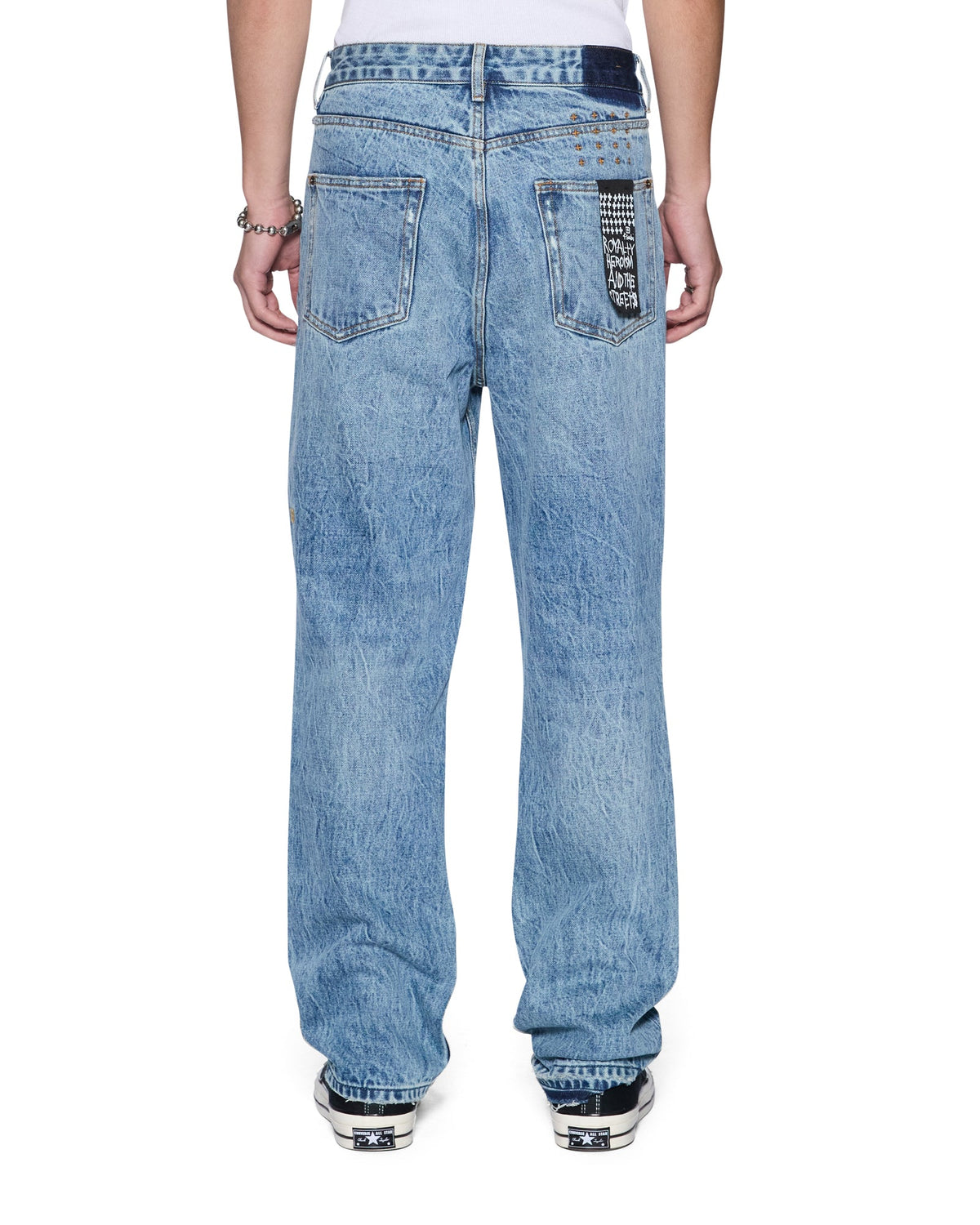 Mens Anti K Public Blue Trashed 1999 Relaxed Denim Jeans - Denim