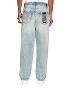 Mens Anti K Punk Blue Relaxed Denim Jeans - Denim