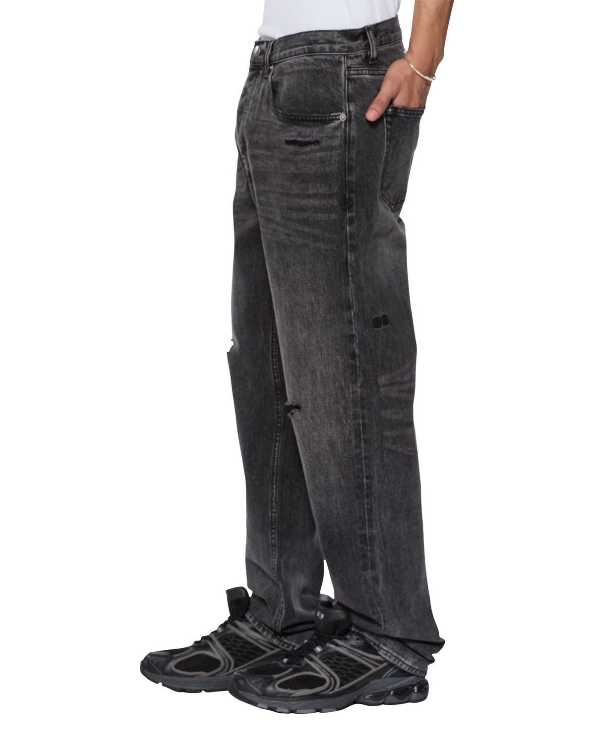 Mens Anti K Selvedge Replika Black Relaxed Denim Jeans - Black