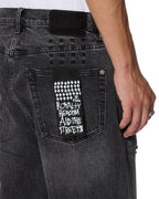 Mens Anti K Selvedge Replika Black Relaxed Denim Jeans - Black